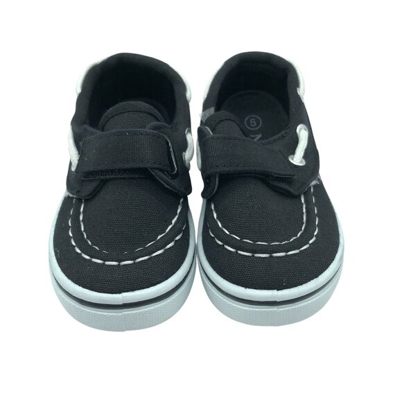 Navig8 Toddler Boys Slip On Sneakers Boat Shoes Canvas Black Size 5 - Picture 2 of 5
